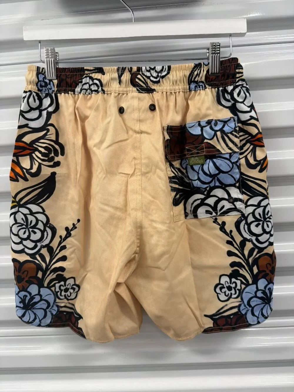 Agua Bendita Joe Clay Swim Trunks Cream Mens Size 30